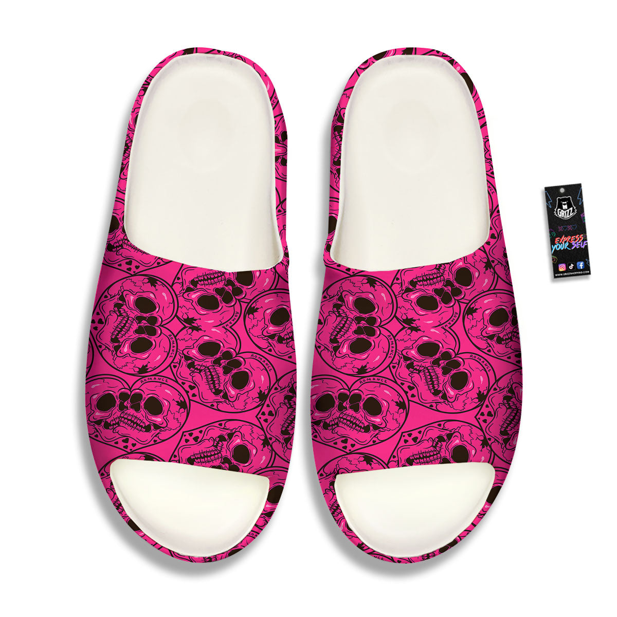 Emo Symbols Pink Print Pattern Sandals-grizzshop