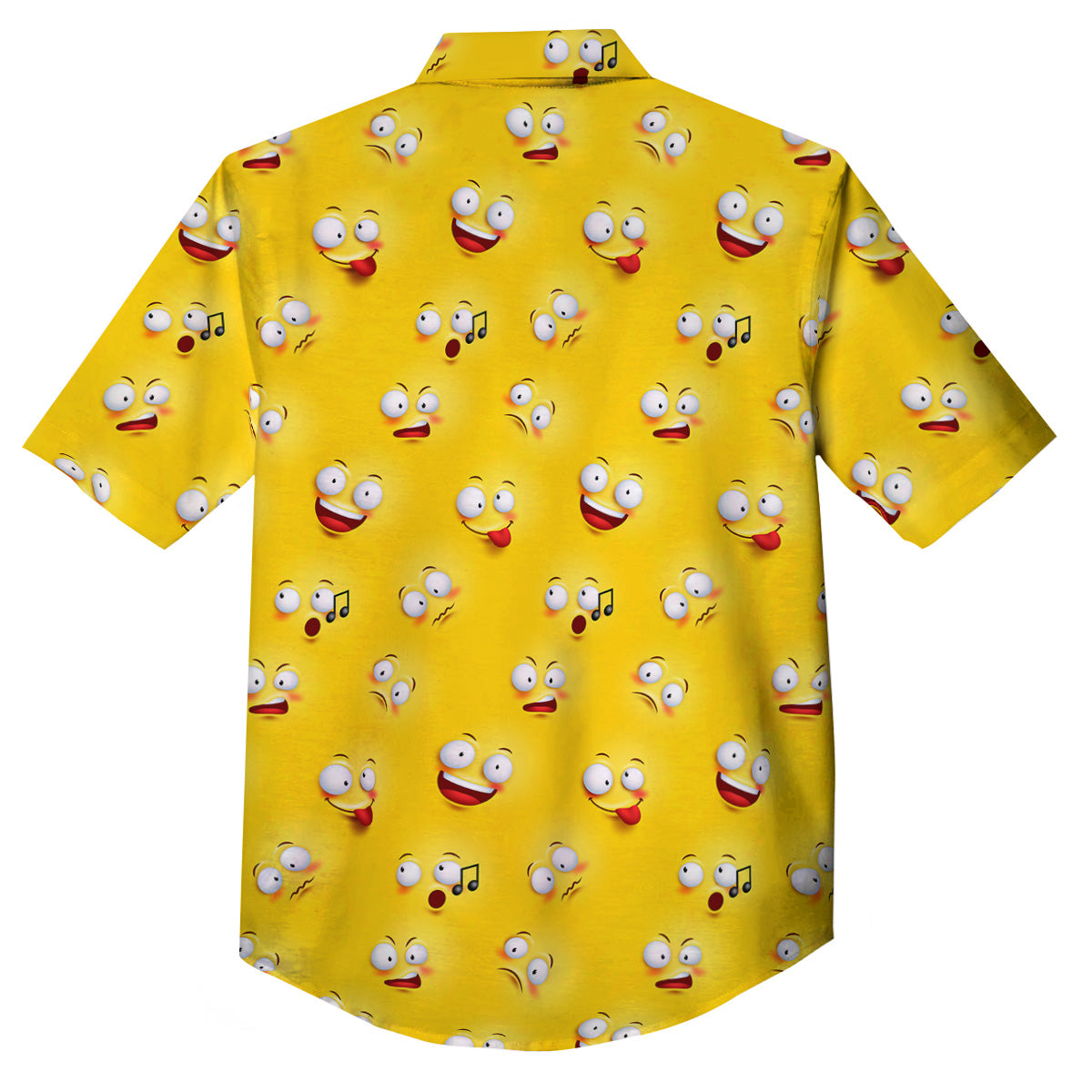 Emoji 3D Face Print Pattern Button Up Shirt-grizzshop
