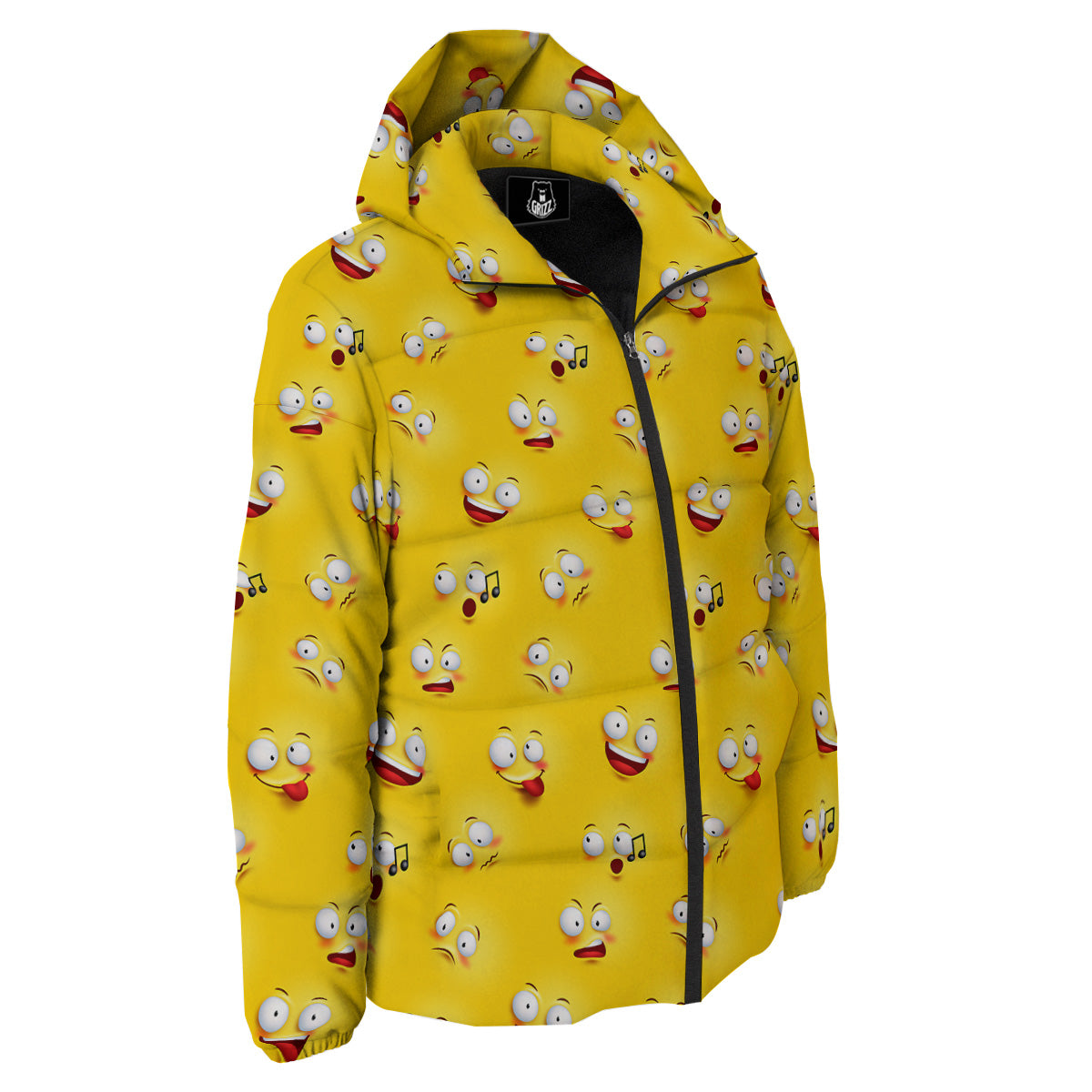 Emoji 3D Face Print Pattern Down Jacket-grizzshop