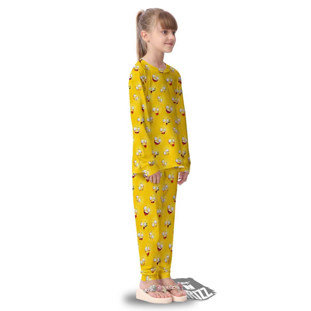 Emoji 3D Face Print Pattern Kid's Pajamas-grizzshop