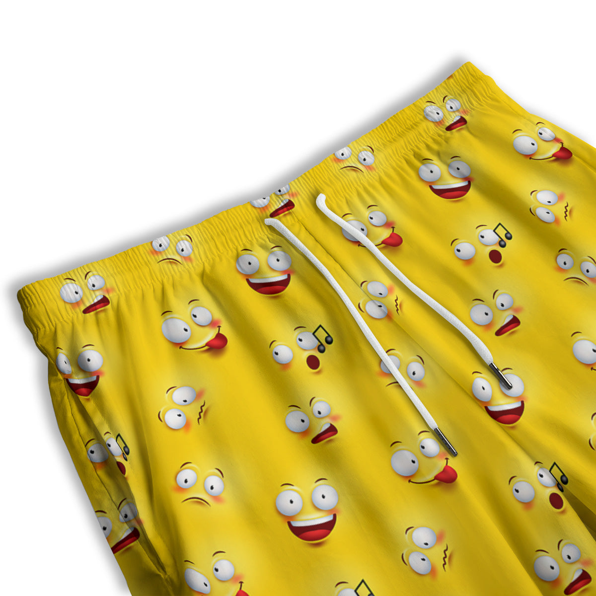 Emoji 3D Face Print Pattern Men's Athletic Shorts