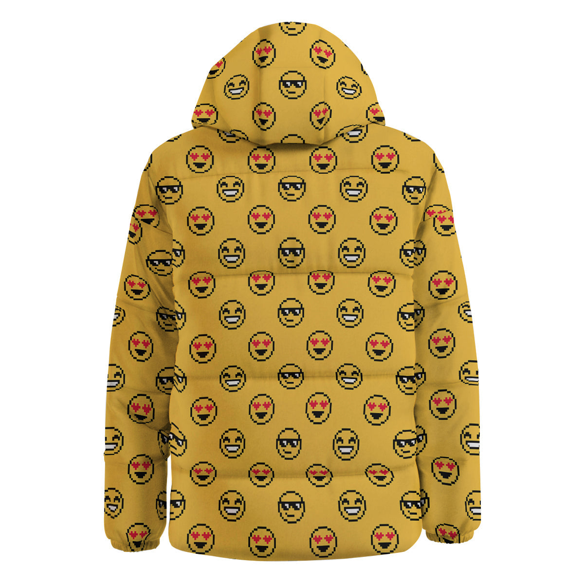 Emoji 8-Bit Print Pattern Down Jacket-grizzshop