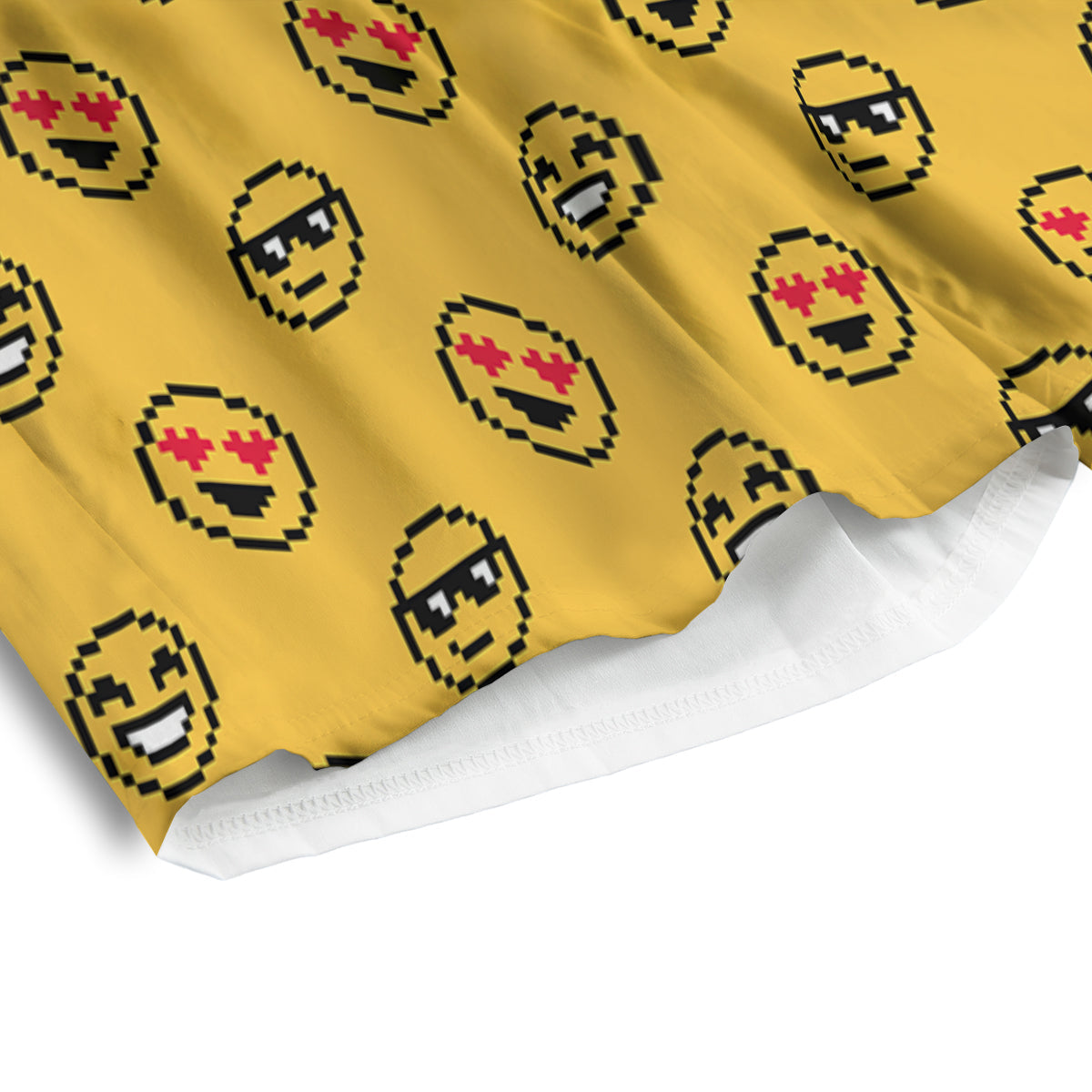 Emoji 8-Bit Print Pattern Men's Athletic Shorts