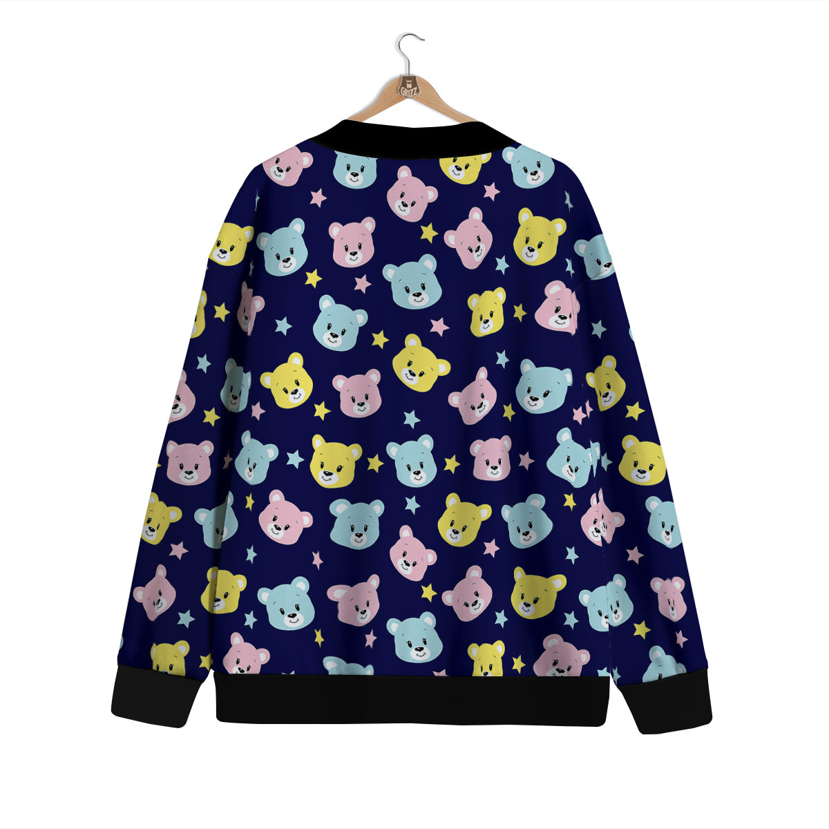 Emoji Bear Print Pattern Cardigan-grizzshop