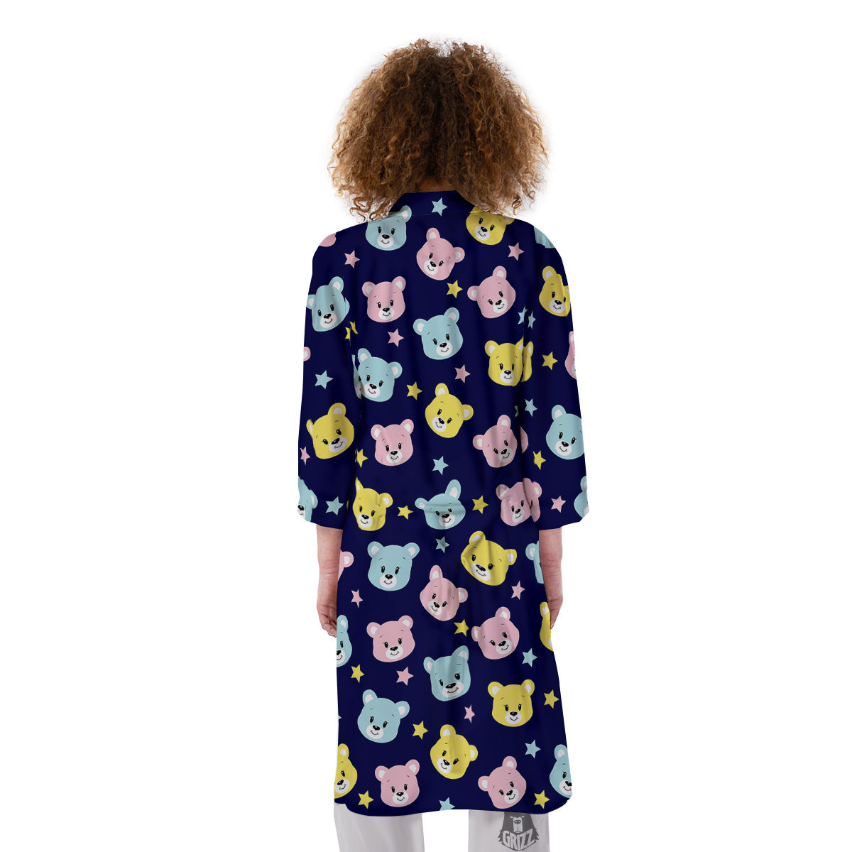 Emoji Bear Print Pattern Kimono-grizzshop