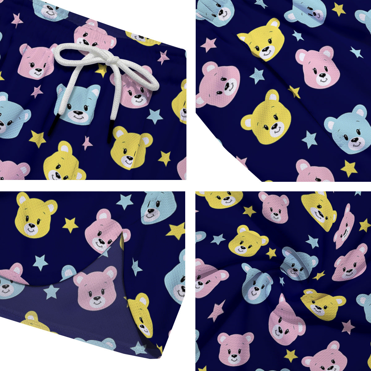 Emoji Bear Print Pattern Men's Running Shorts-grizzshop