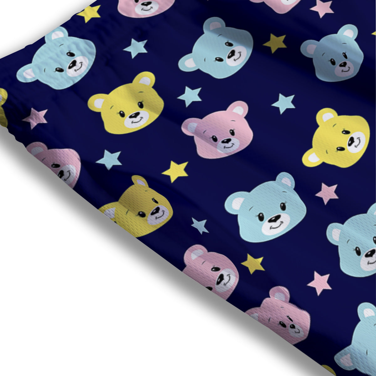 Emoji Bear Print Pattern Mesh Shorts-grizzshop