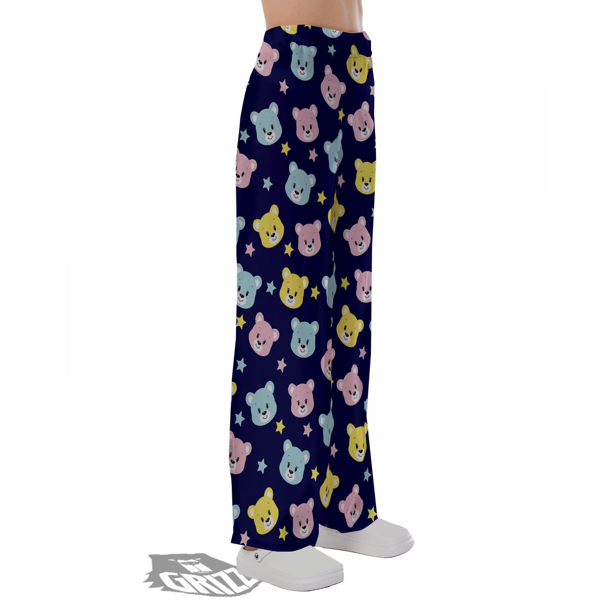 Emoji Bear Print Pattern Pajama Pants-grizzshop