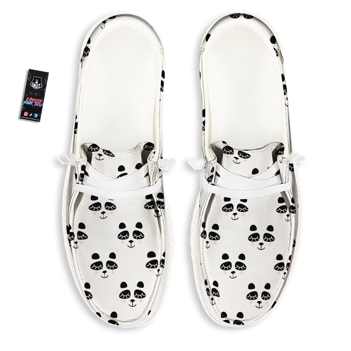 Emoji Bear Sleeping Print Pattern Black Loafers-grizzshop