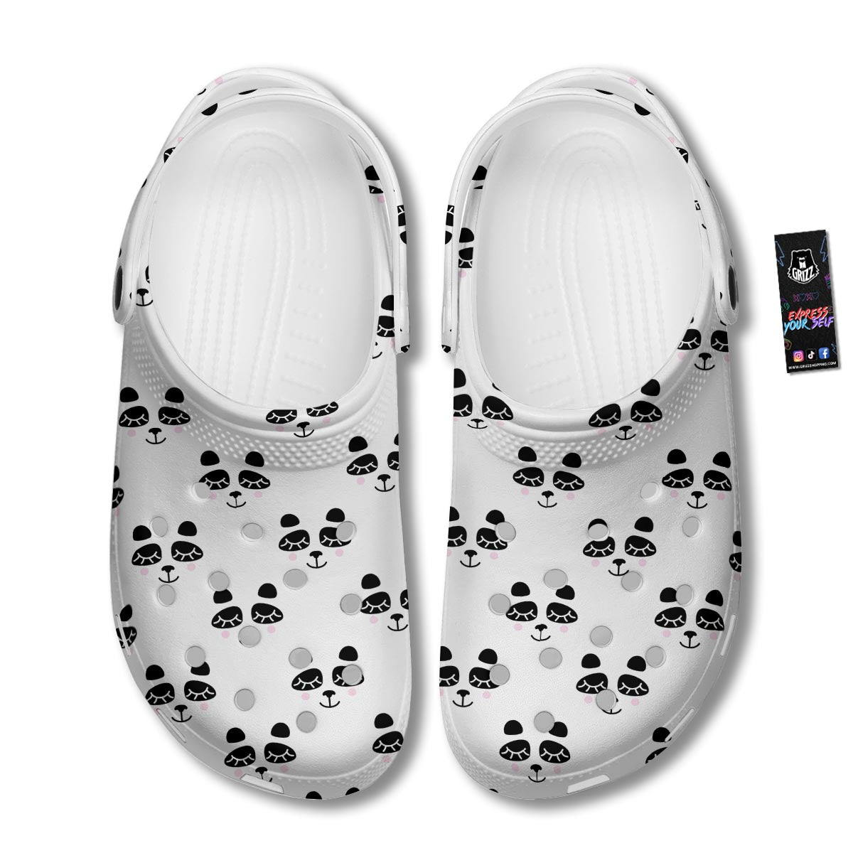 Emoji Bear Sleeping Print Pattern Clog-grizzshop