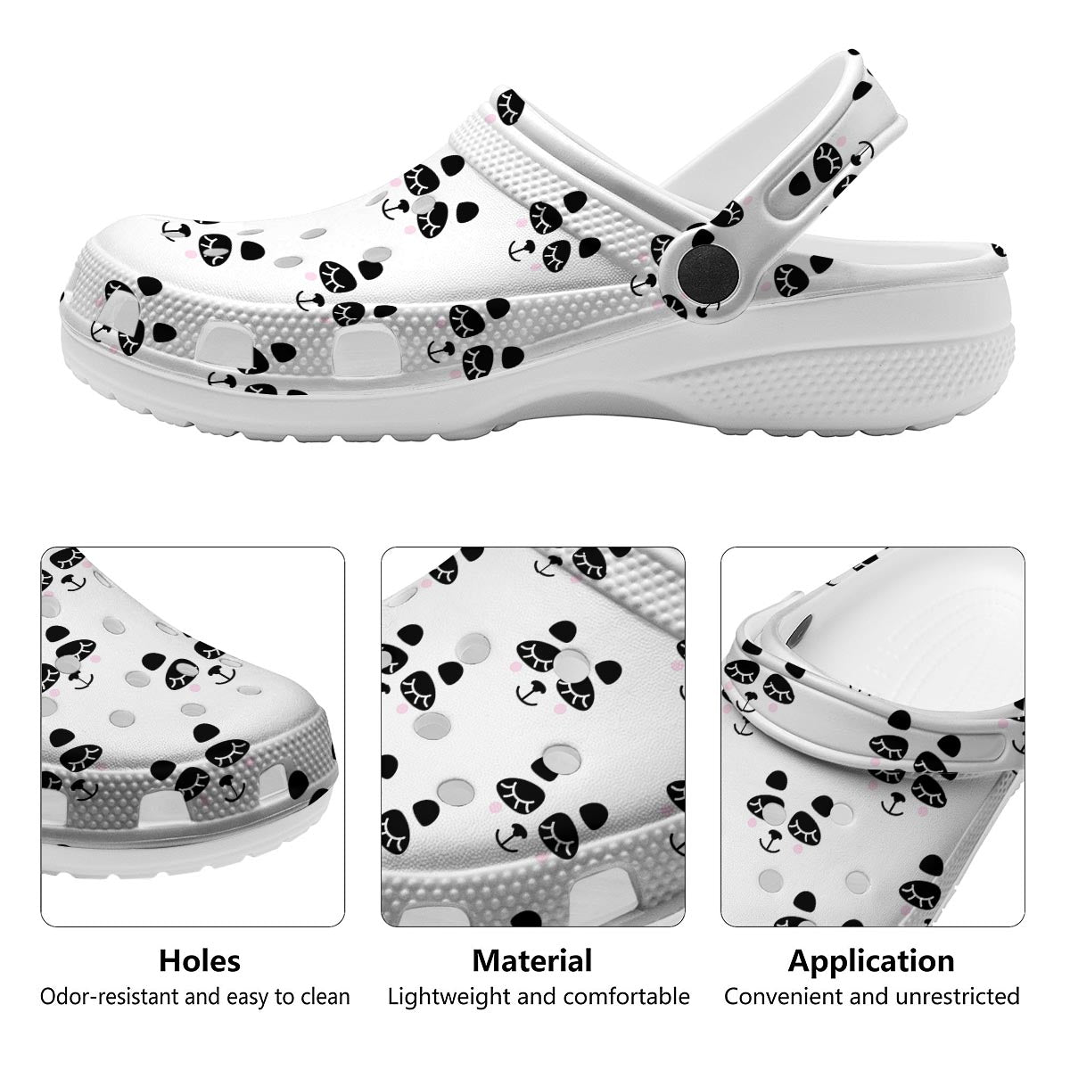 Emoji Bear Sleeping Print Pattern Clog-grizzshop