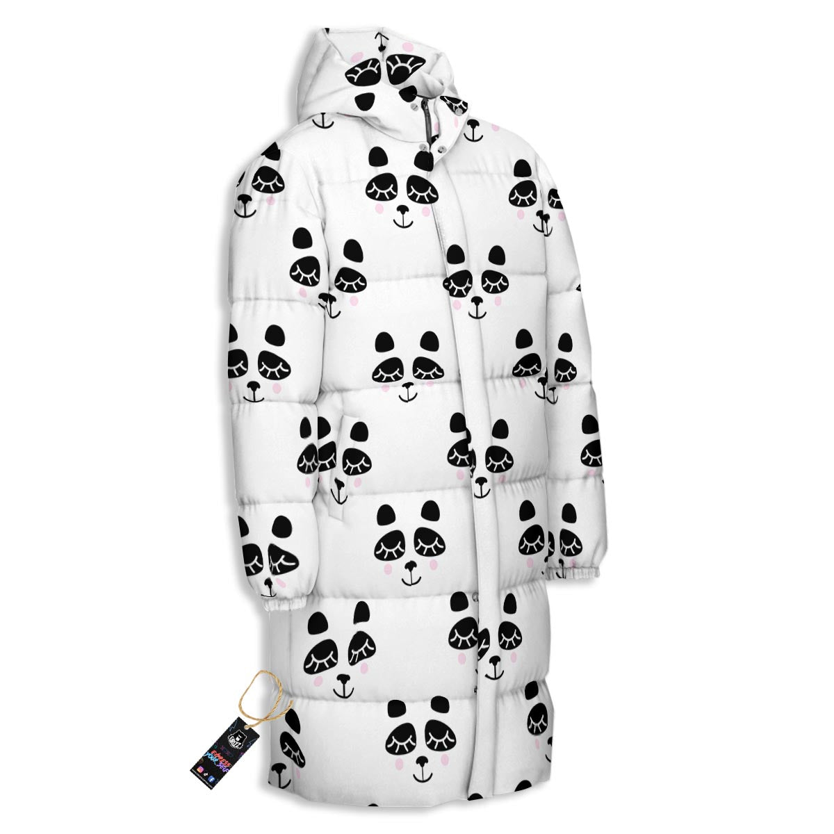 Emoji Bear Sleeping Print Pattern Long Down Jacket-grizzshop