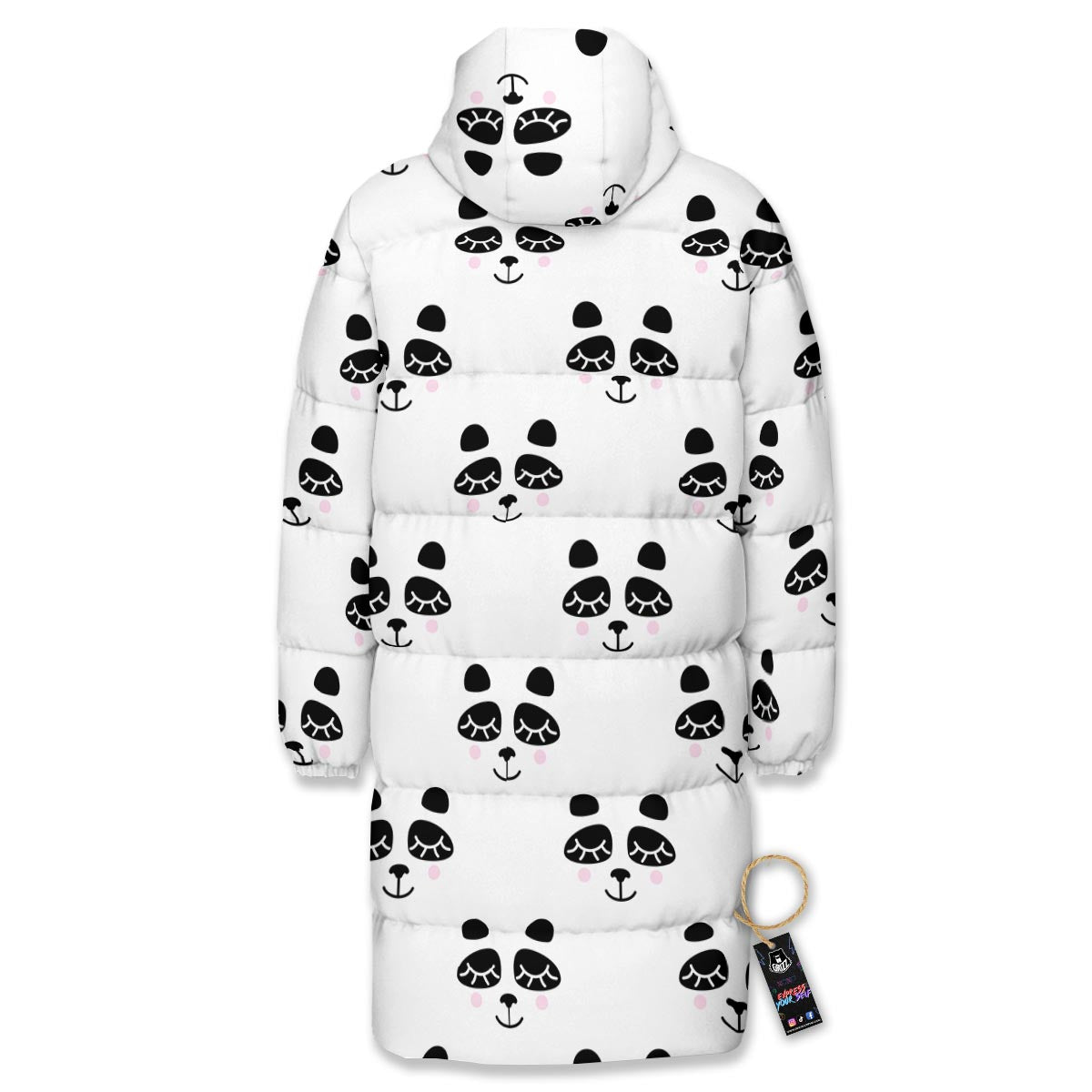 Emoji Bear Sleeping Print Pattern Long Down Jacket-grizzshop