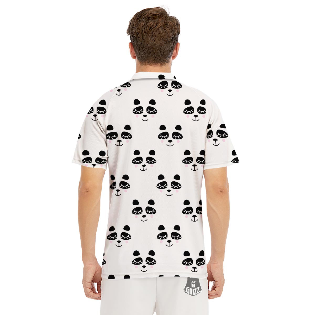 Emoji Bear Sleeping Print Pattern Men's Golf Shirts-grizzshop