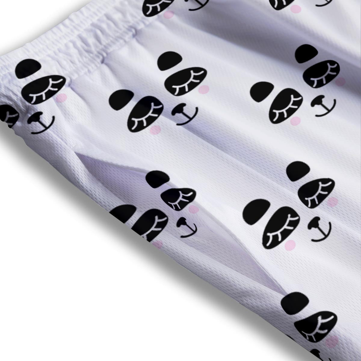 Emoji Bear Sleeping Print Pattern Mesh Shorts