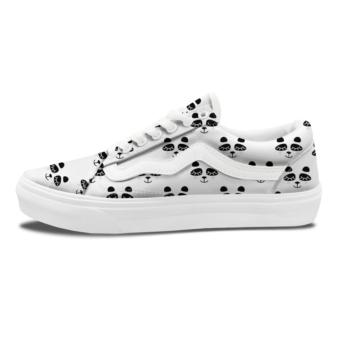 Emoji Bear Sleeping Print Pattern Skate Shoes-grizzshop