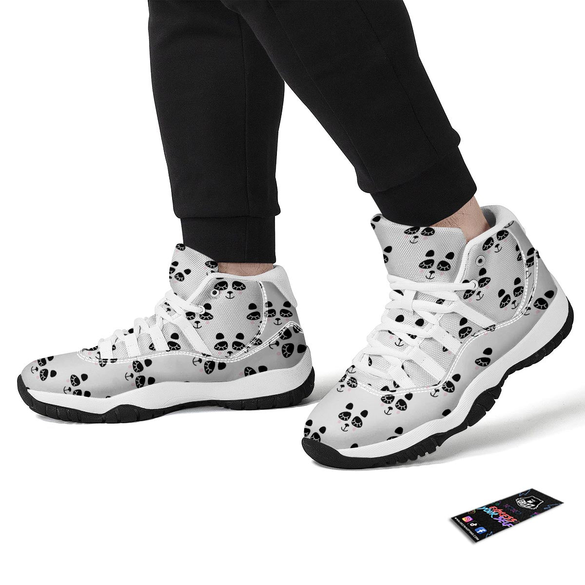 Emoji Bear Sleeping Print Pattern White Bball Shoes-grizzshop