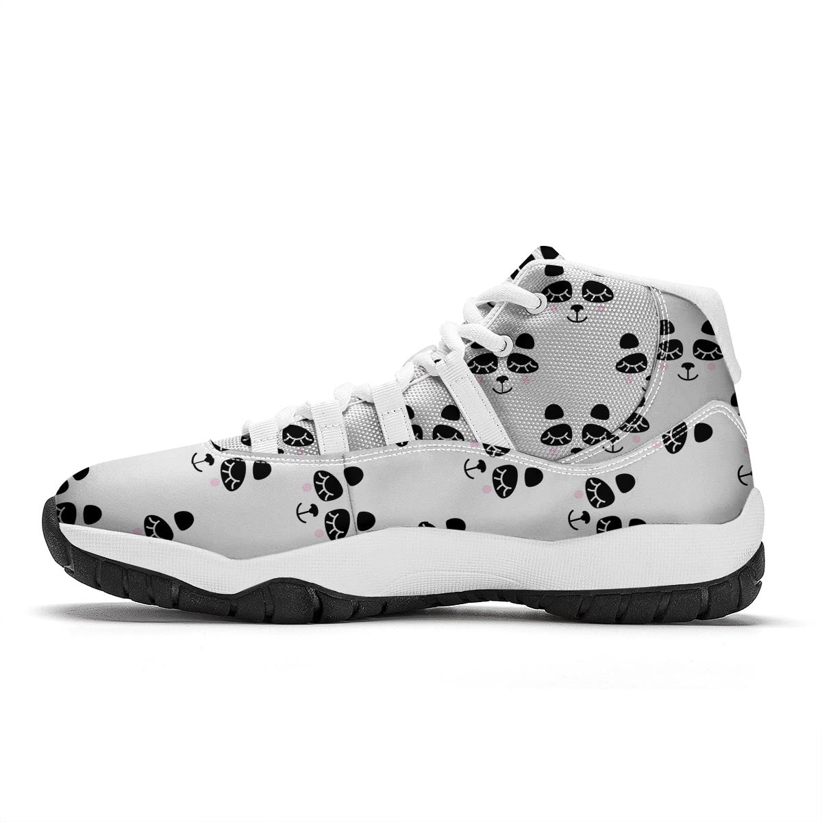 Emoji Bear Sleeping Print Pattern White Bball Shoes-grizzshop