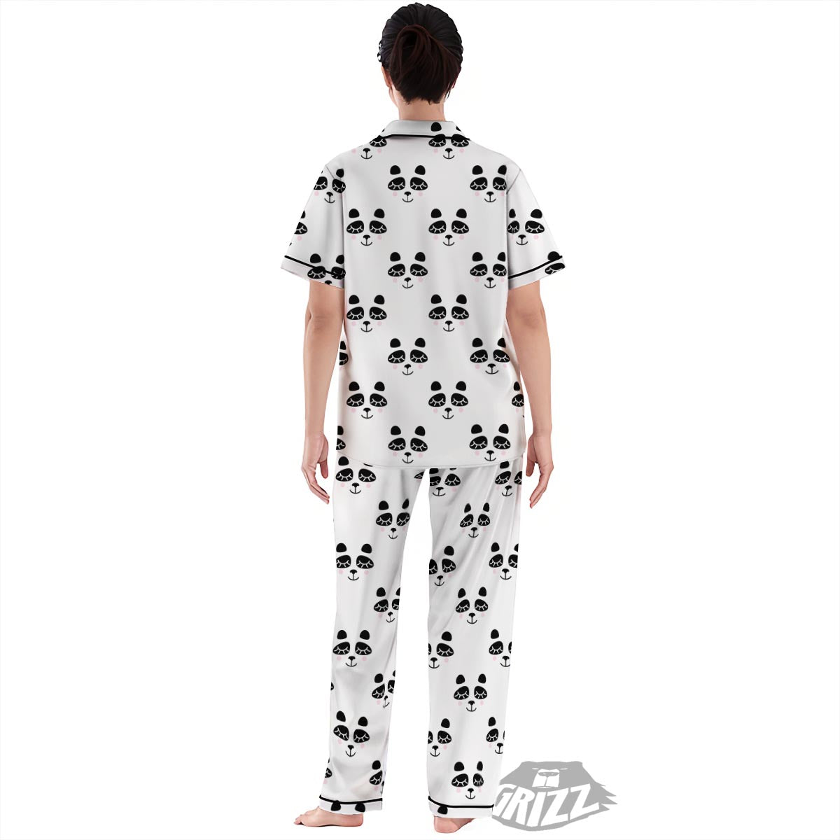 Emoji Bear Sleeping Print Pattern Women's Pajamas Set-grizzshop