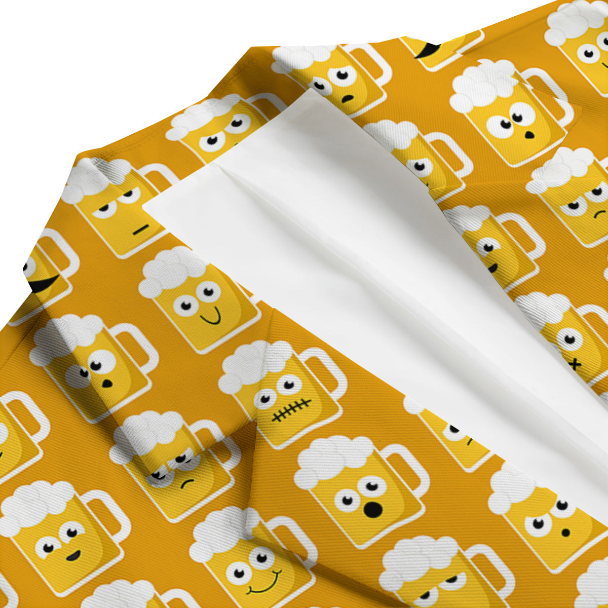 Emoji Beer Mugs Yellow Print Pattern Men's Blazer-grizzshop