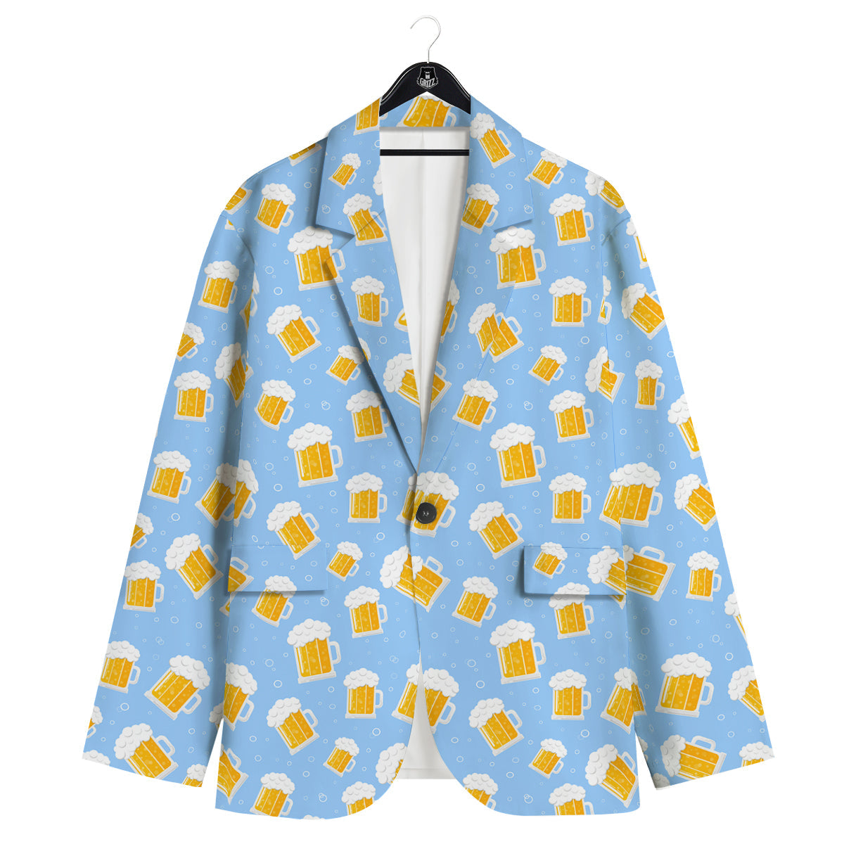 Emoji Beer Print Pattern Men's Sport Coat-grizzshop
