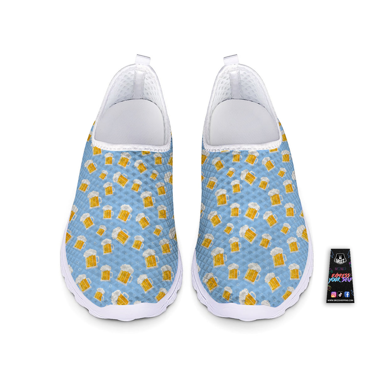 Emoji Beer Print Pattern Nurse Shoes-grizzshop