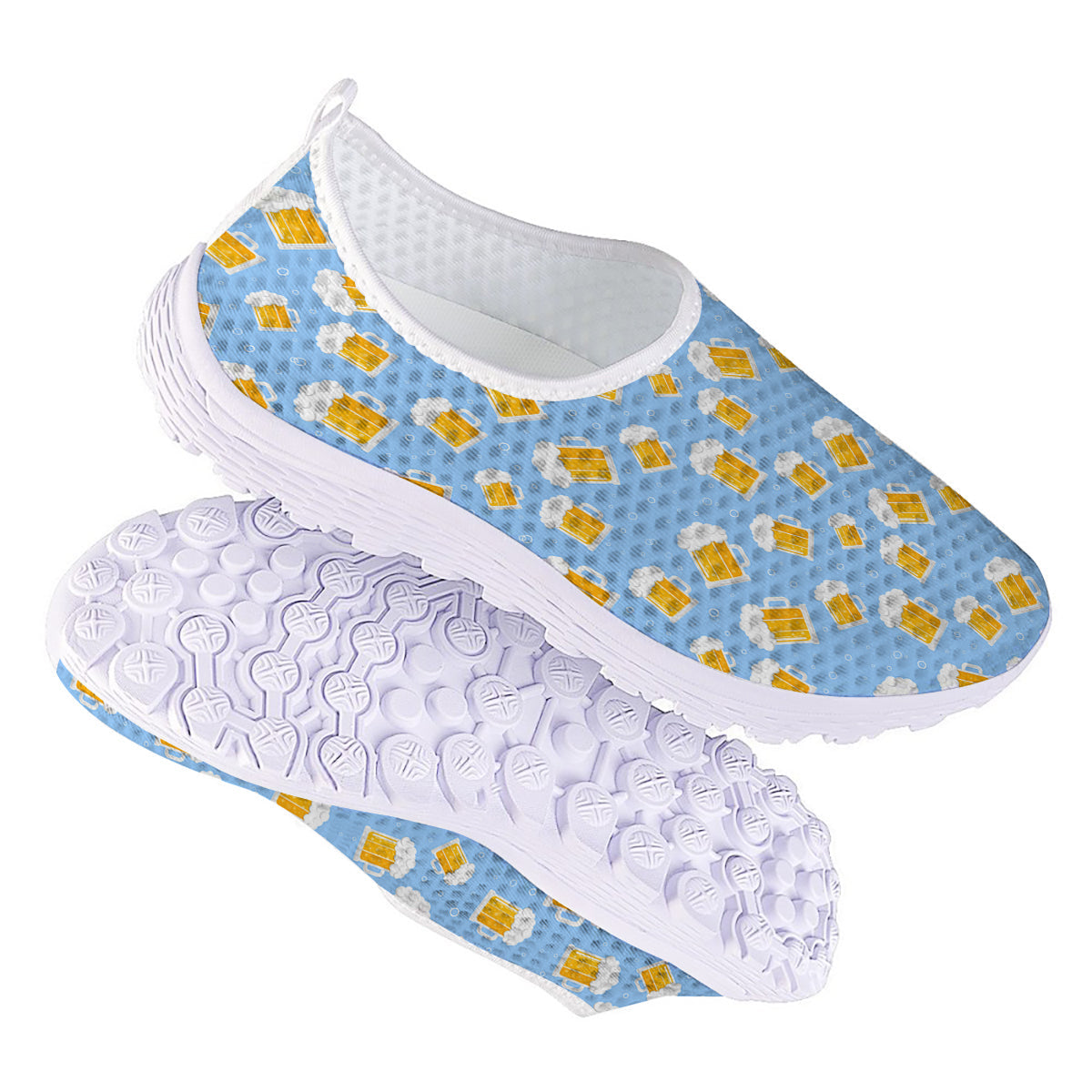 Emoji Beer Print Pattern Nurse Shoes-grizzshop