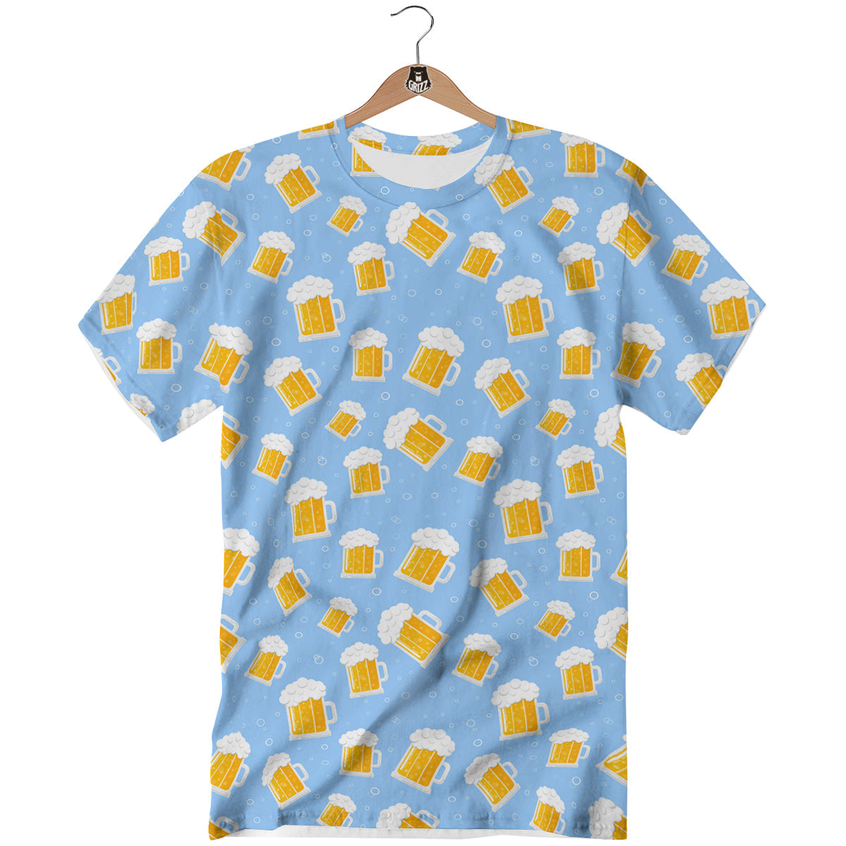 Emoji Beer Print Pattern T-Shirt-grizzshop