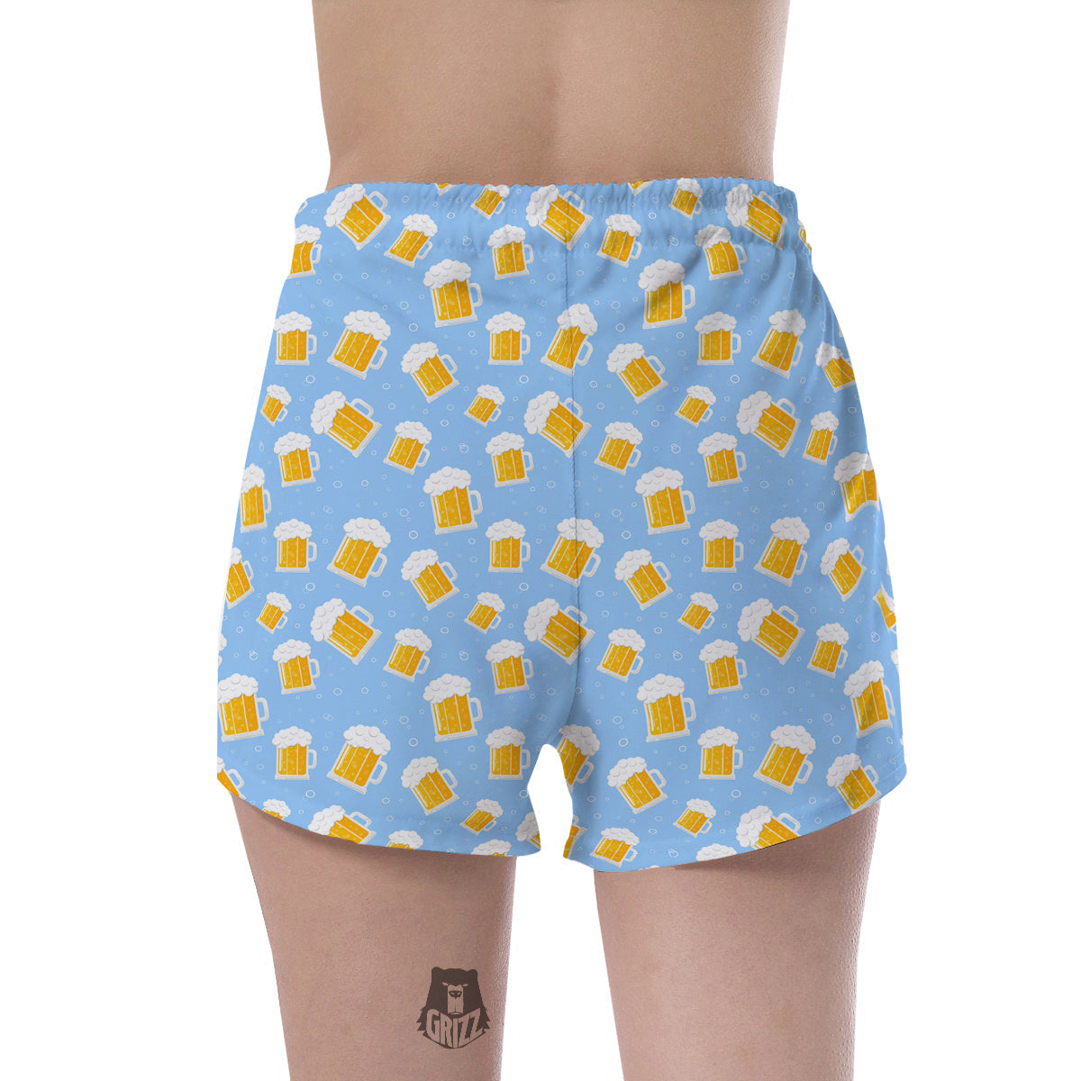 Emoji Beer Print Pattern Women's Shorts-grizzshop