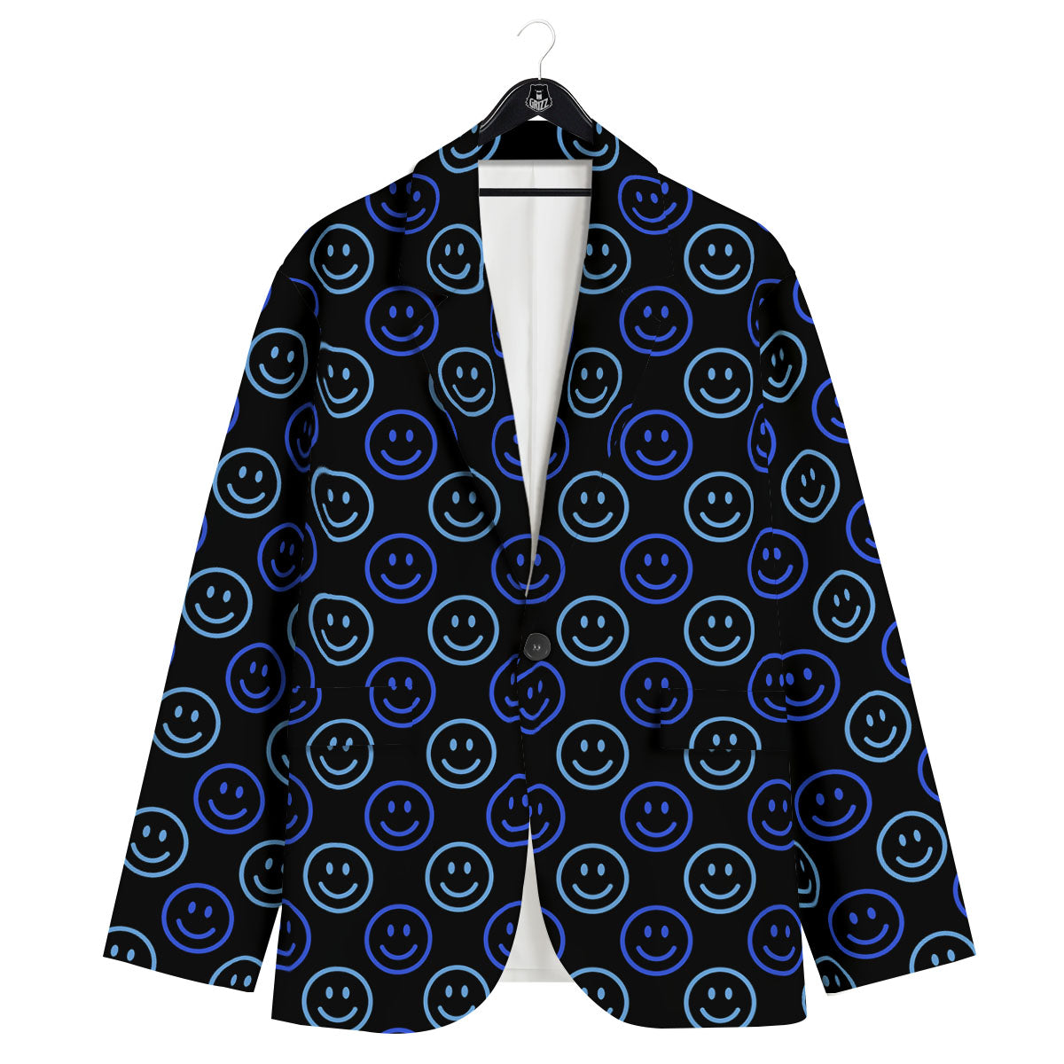 Emoji Blue Print Pattern Men's Sport Coat-grizzshop