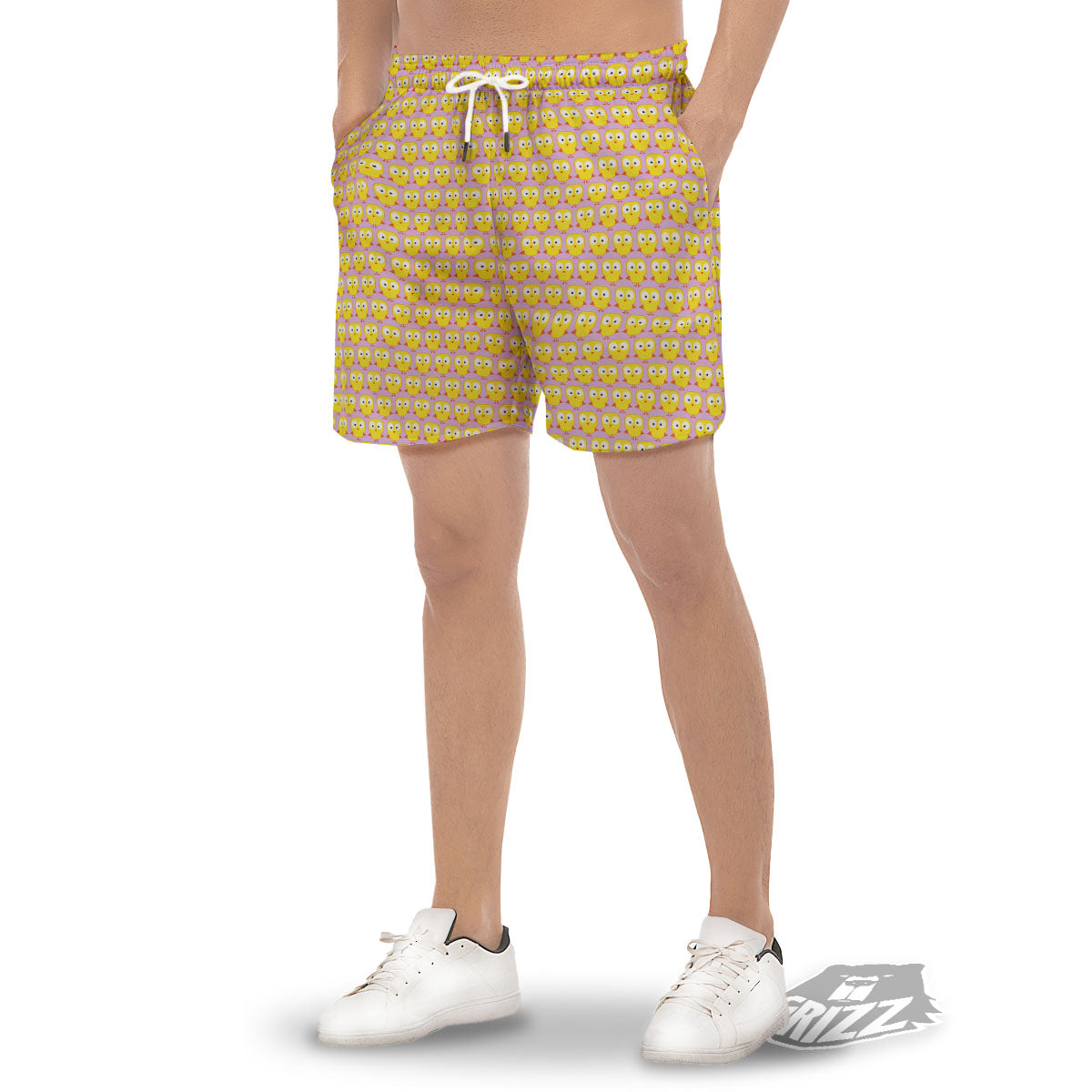 Emoji Chicken Love Print Pattern Men's Gym Shorts-grizzshop