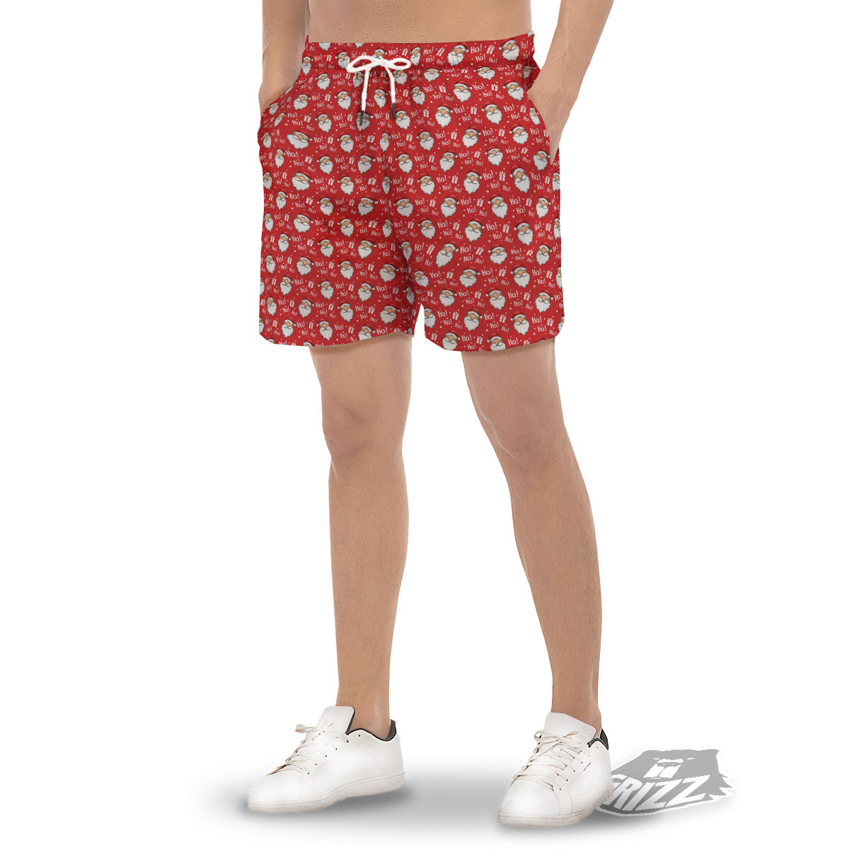 Emoji Christmas Print Pattern Men's Gym Shorts-grizzshop