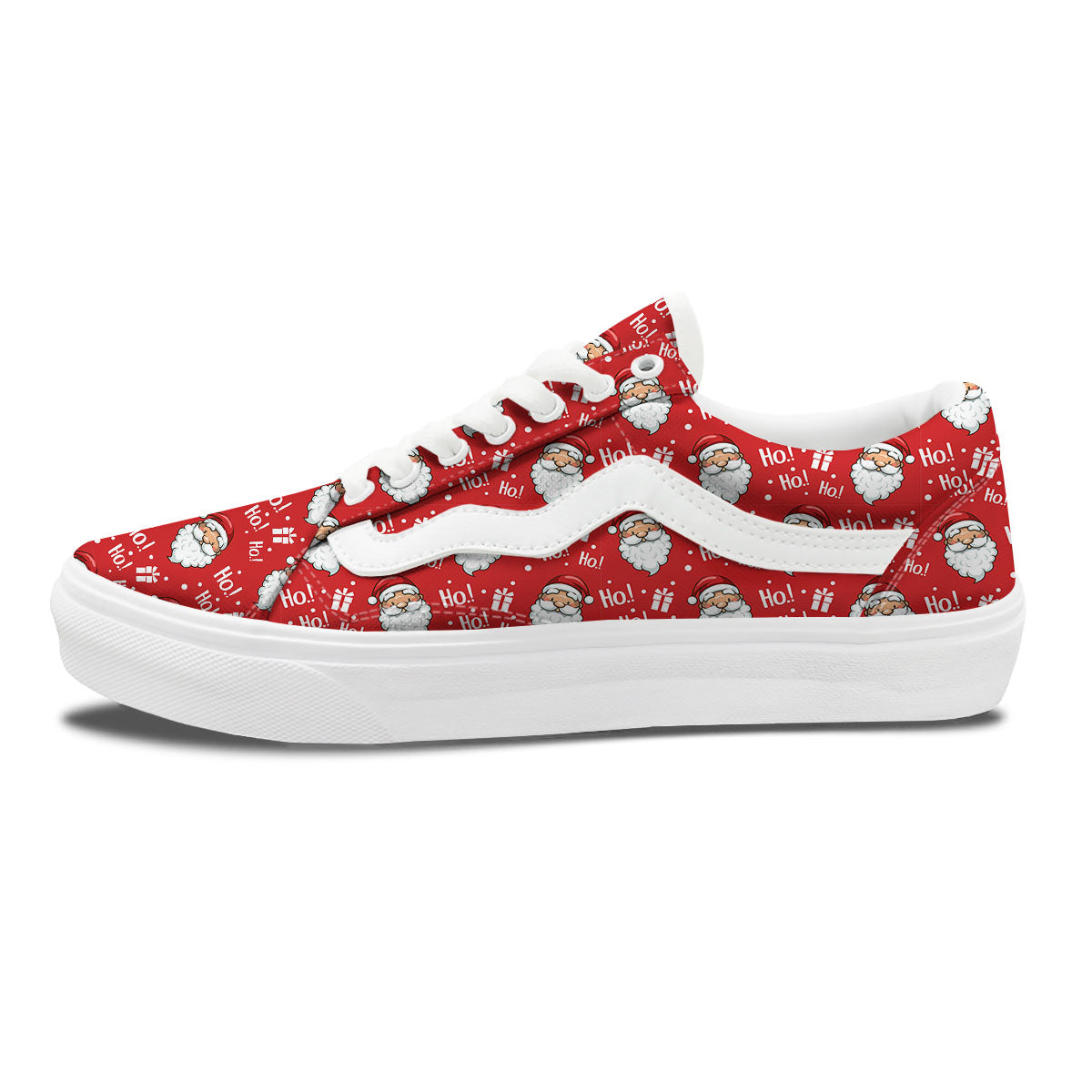 Emoji Christmas Print Pattern Skate Shoes-grizzshop