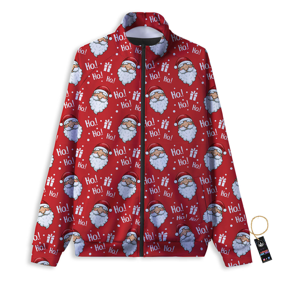 Emoji Christmas Print Pattern Track Jacket-grizzshop