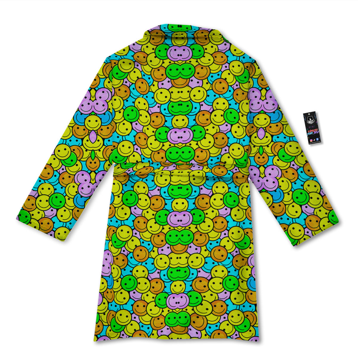 Emoji Colorful Print Pattern Bathrobe-grizzshop