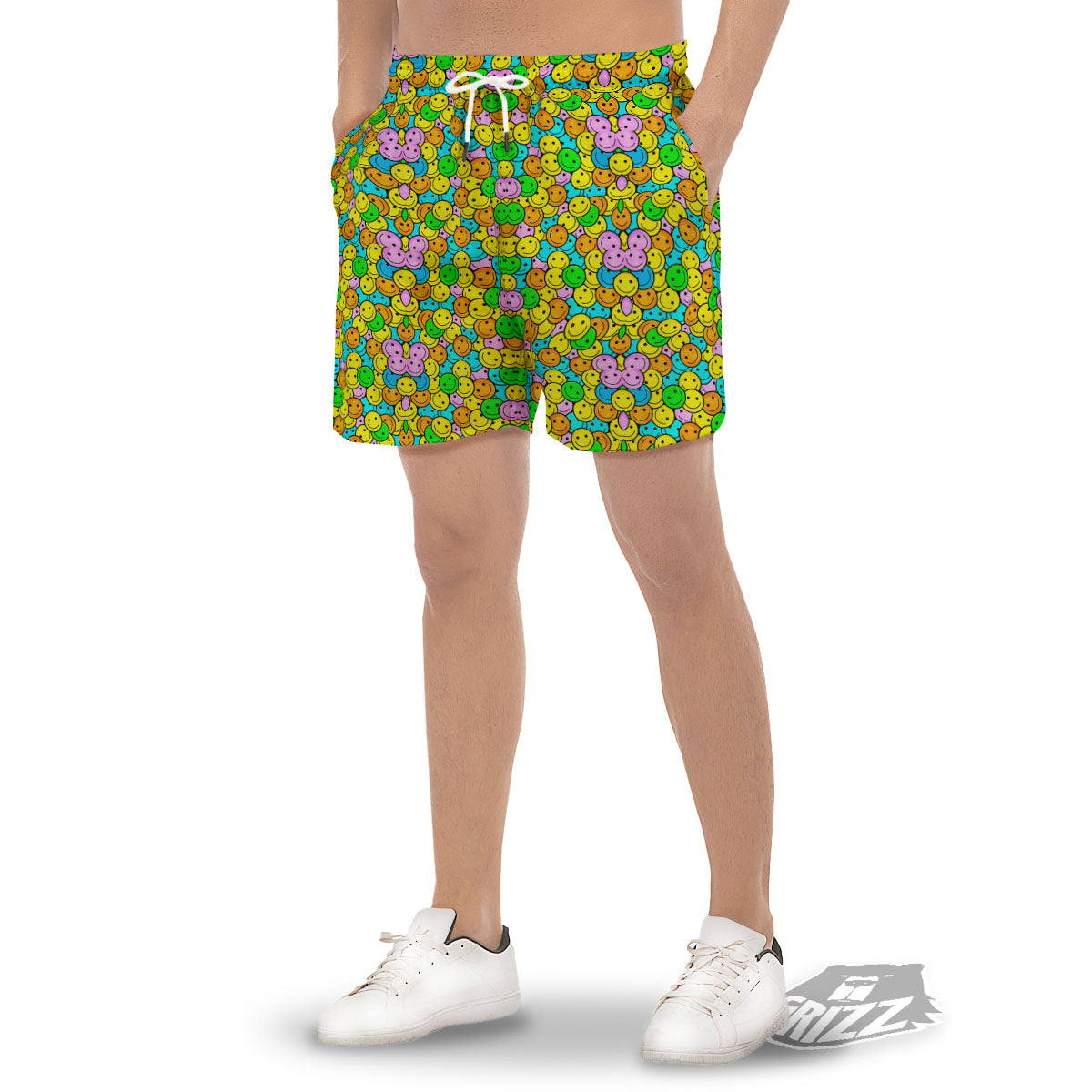 Emoji Colorful Print Pattern Men's Gym Shorts-grizzshop