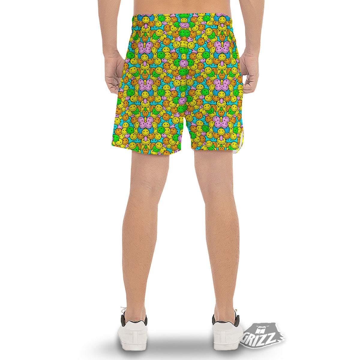 Emoji Colorful Print Pattern Men's Gym Shorts-grizzshop