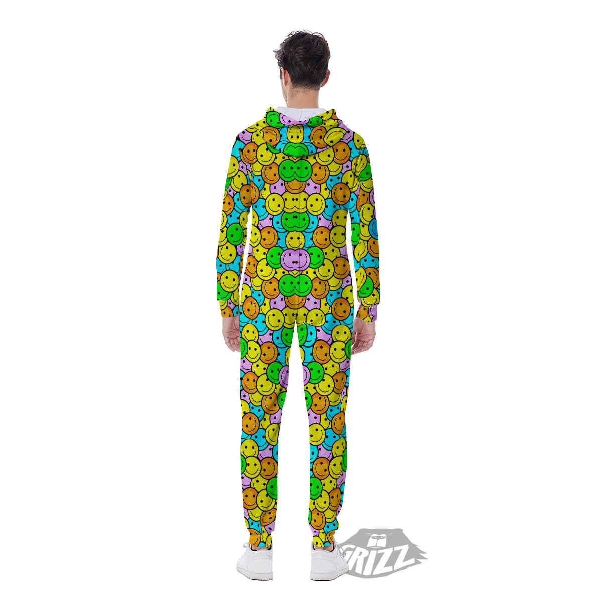 Emoji Colorful Print Pattern Men's Jumpsuit-grizzshop