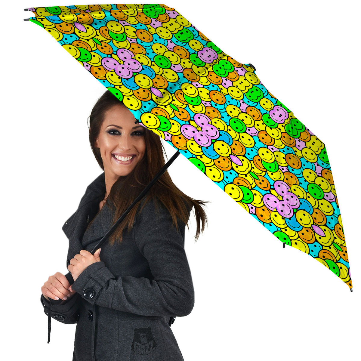 Emoji Colorful Print Pattern Umbrella-grizzshop