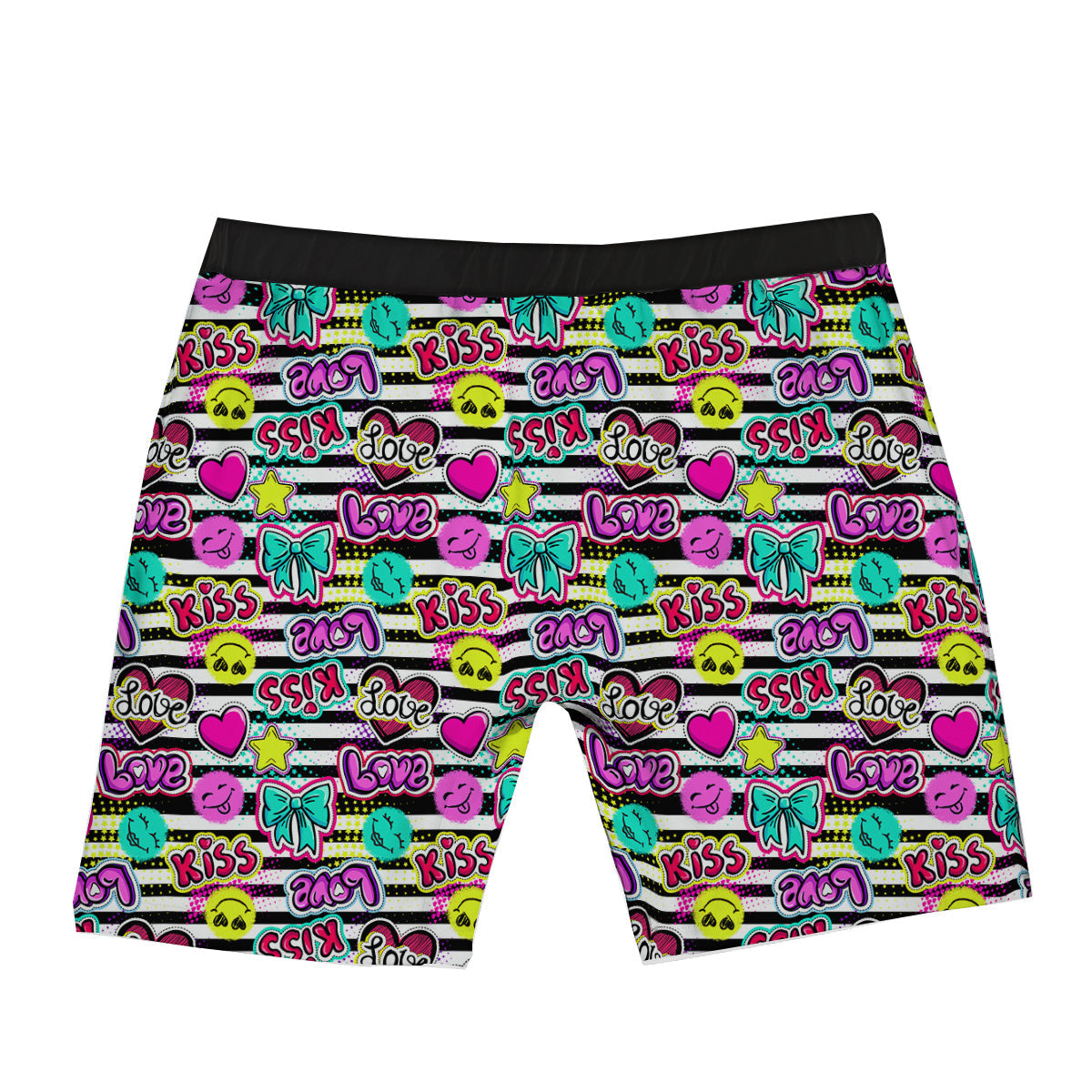 Emoji Comics Stripe Print Pattern Boxer Briefs-grizzshop