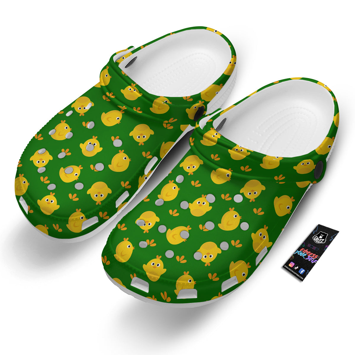 Emoji Cute Chicken Print Pattern Clog-grizzshop