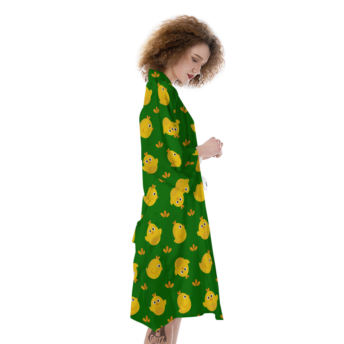 Emoji Cute Chicken Print Pattern Kimono-grizzshop