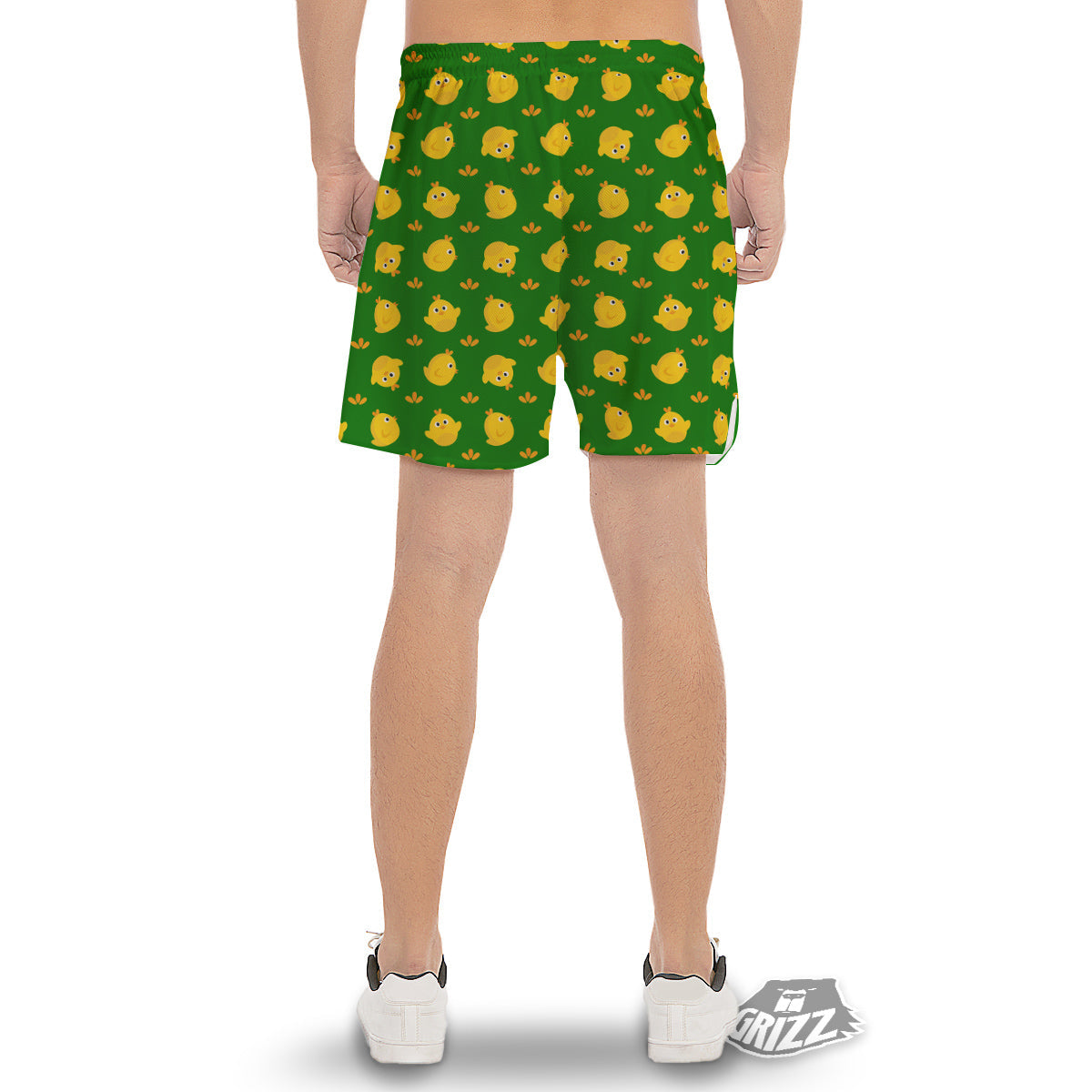 Emoji Cute Chicken Print Pattern Men's Gym Shorts-grizzshop