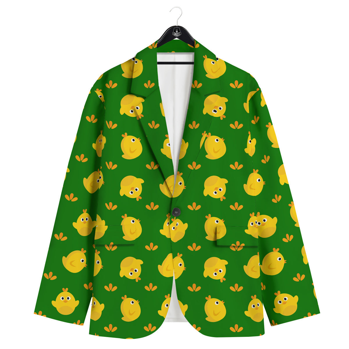 Emoji Cute Chicken Print Pattern Men's Sport Coat-grizzshop