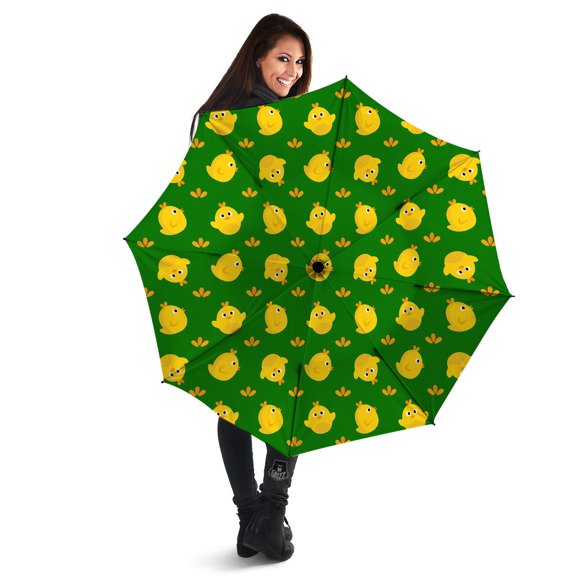Emoji Cute Chicken Print Pattern Umbrella-grizzshop