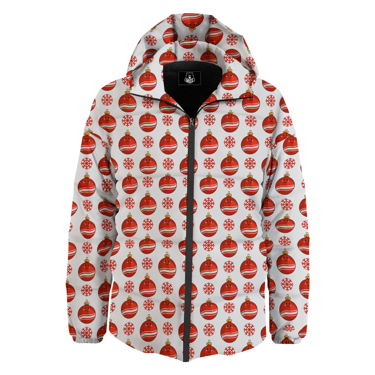 Emoji Cute Christmas Print Pattern Down Jacket-grizzshop