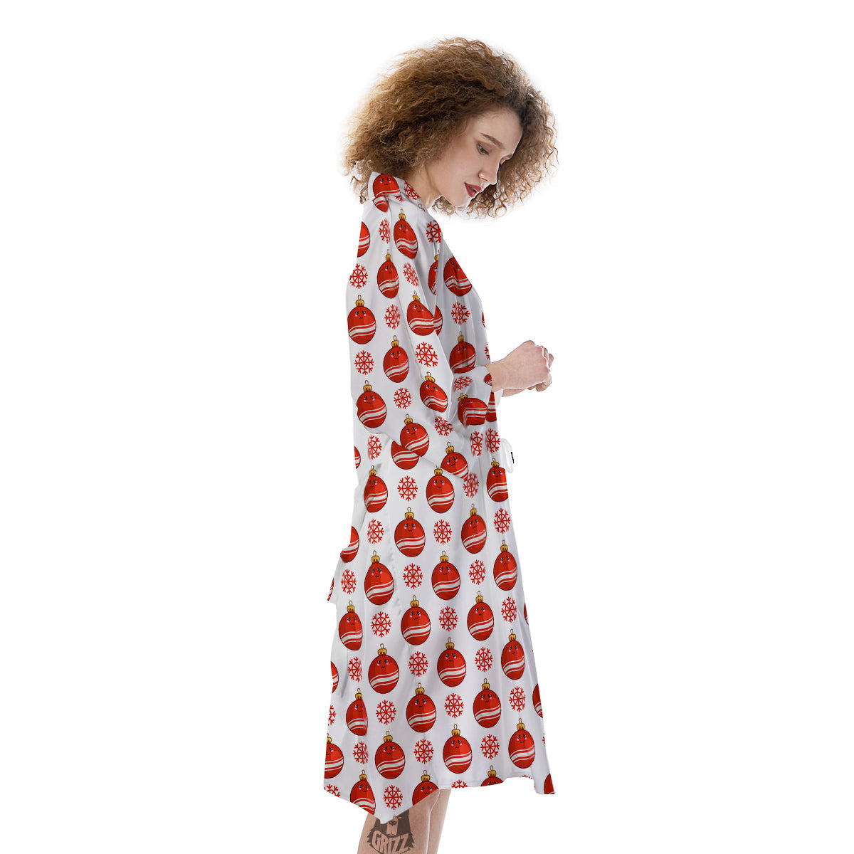 Emoji Cute Christmas Print Pattern Kimono-grizzshop