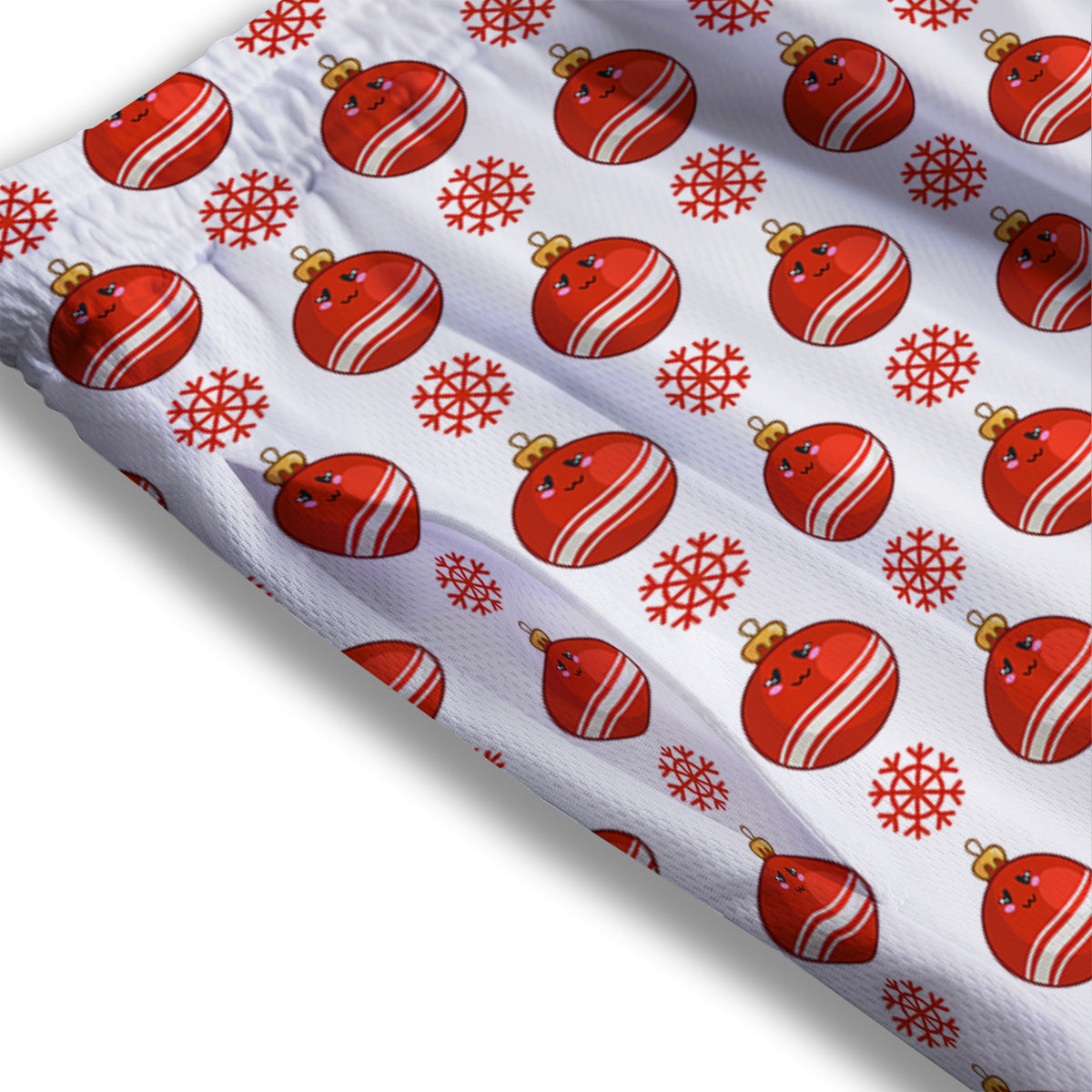 Emoji Cute Christmas Print Pattern Mesh Shorts