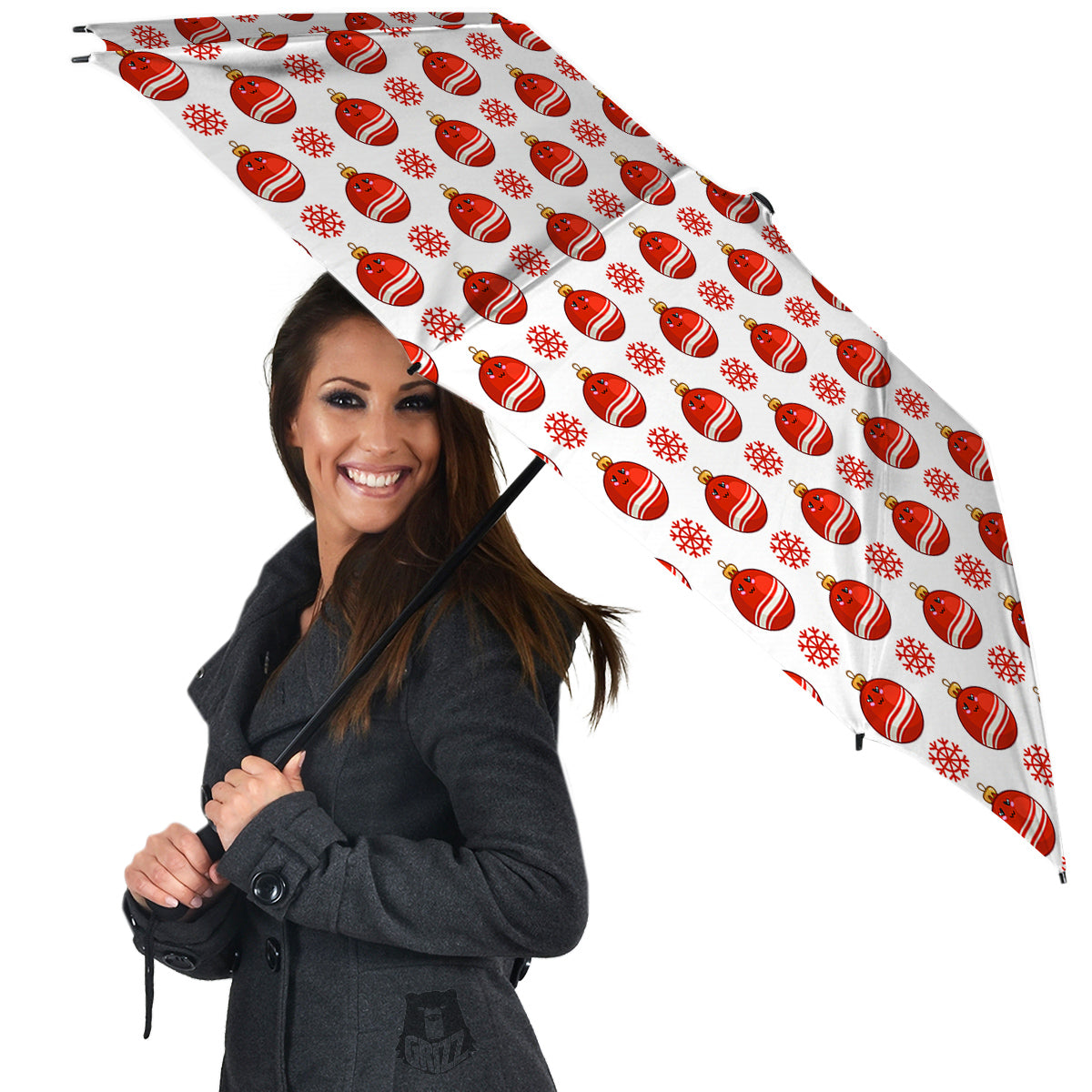Emoji Cute Christmas Print Pattern Umbrella-grizzshop