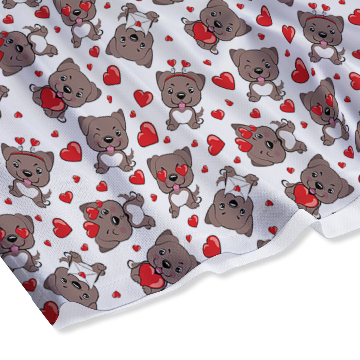 Emoji Cute Dog Print Pattern Mesh Shorts